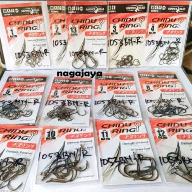 Mata kail pancing mata kail hammer head chinu ring 1053 BN-R size 8