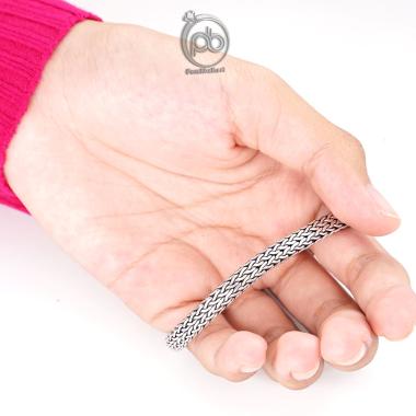 Gelang Pria Wanita Perak Bali Asli Silver 925 Tulang Naga 21 CM