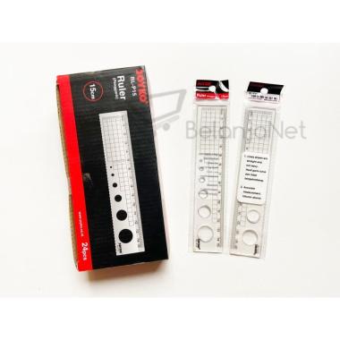 Joyko Penggaris Teknik Technical Ruler Mini Mal Bulat 15cm RL-P15 Peng