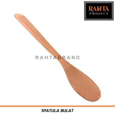 KT33-Rahta Spatula Bulat/Sodet Kayu tahan panas/Spatula kayu Sendok sutil