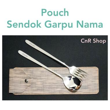 Grafir Nama Sendok Garpu Set Korea Pouch
