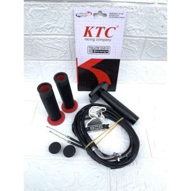 Gas Spontan Ktc 2 Kabel Plus Grip Ninja Cbr Beat Vario Nmax Pcx Hitam