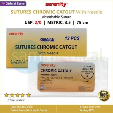 Serenity Catgut Chromic 2/0 + Jarum / Surgical Suture per pcs