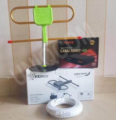 Paket Antena Venus Cabai Rawit + STB DVBT2 Venus Cabe Rawit warna Ant CR+NBrio