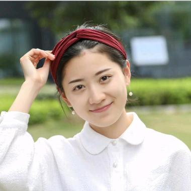 Bandana Rambut Korea Bando Kain Polos Salur Bandana Salur Simpul Kain
