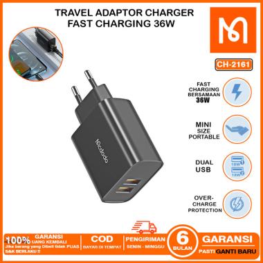 Kepala Charger Infinix Asus Realme FAST Charging 10w 18w-45w MCDODO warna ADP DUAL 18W