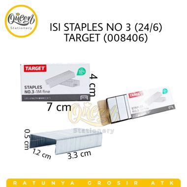 1 KOTAK KECIL ISI STAPLES TARGET NO.3 24/6 (008406) / ISI STAPLER KECIL / ISI STAPLES / ISI STAPLER 
