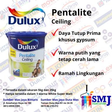 CAT PLAFON / GYPSUM DULUX PENTALITE CEILING WARNA PUTIH KEMASAN 5 KG