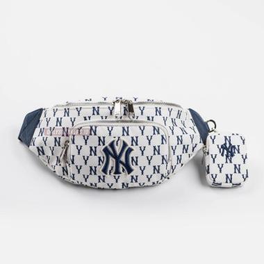 MLB MONOGRAM JACQUARD HIP WHITE WAISTBAG