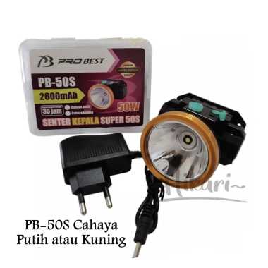 Senter Kepala Probest 50 Watt PB-50S Cahaya Putih - Cahaya Kuning Putih