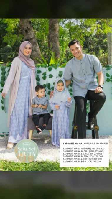 Sarimbit Keluarga Elzatta Hijab Sarimbit Kiana Koko Anak M Multicolor