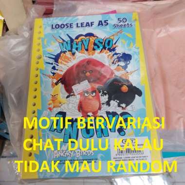 Kertas Isi Binder Loose Leaf Kiky A5 50 Lembar - 1 Pack Motif Cewek Random