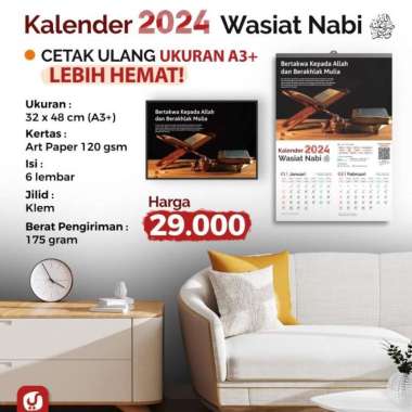 Kalender Dinding Yufid 2024 Wasiat Nabi | Kalender Nasehat Islami