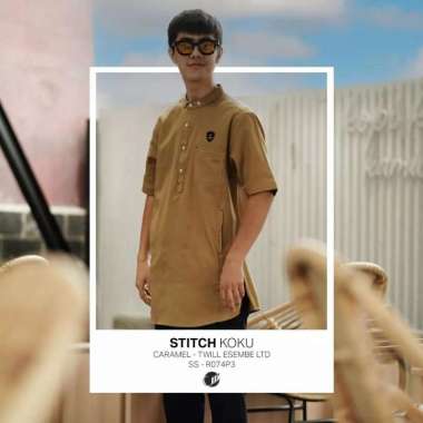 SAMASE KOKU STITCH R074P Caramel Twill Esembe Limited Baju Koko Pria M