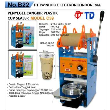 Mesin cup Sealer c39 jumbo BS untuk cup gelas 12oz-22oz TD, YAMAKAWA,OMICKO