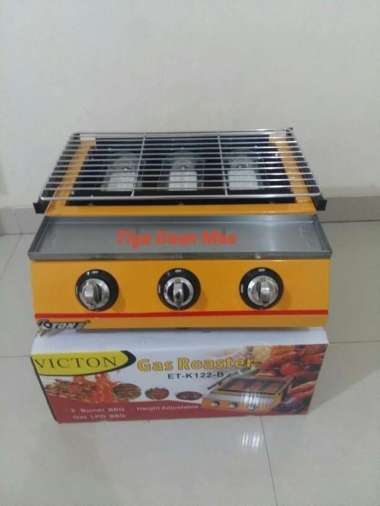 Gas Roaster / Pemanggangan Gas Tanpa Asap 3 Tungku