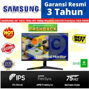 Samsung Monitor 24 Inch Monitor SAMSUNG 24" S31C S24C310 S24D300 75Hz IPS 1080p S24D300