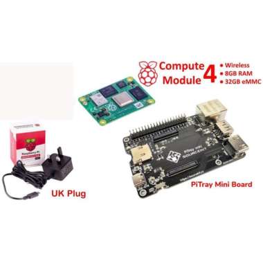 Raspberry Pi Compute Module 4 - CM4 8GB RAM/32G eMMC Wireless CM4+PiTray Kit