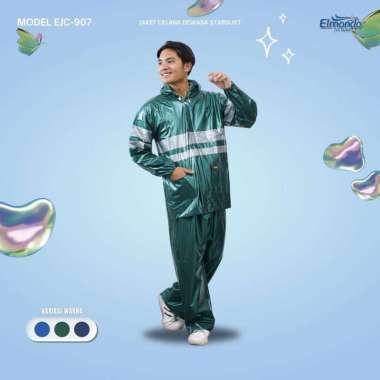 VERISH Jas Hujan Dewasa Bahan Lentur Elmondo Stardust 907 Biru Gelap