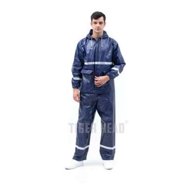 Jas Hujan Dewasa Neo Project Jaket Celana Tiger Head Biru Tua