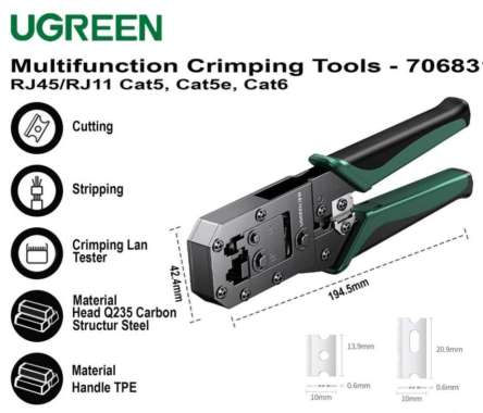 ugreen tang crimping tool rj45 rj11 lan network krimping anti gagal 70683