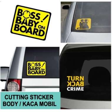 Stiker Mobil Unik Lucu Cutting Sticker Boss Baby On Board Boss Baby