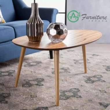 Meja Tamu / Coffee Table Elizavet 3 Kaki Rangka Kayu Jati