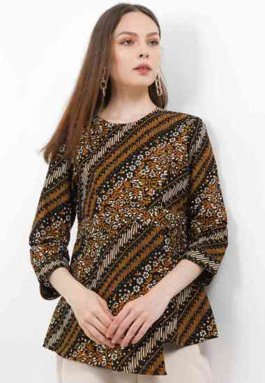 Arjuna Weda Blouse Batik Seno Sawat 18313103 - Cokelat XXL