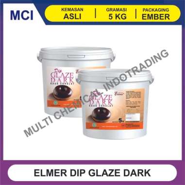 ELMER DIP GLAZE DARK CHOCOLATE 5 KG - 1 DUS 2 PCS / TOPPING DONAT
