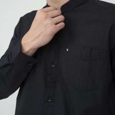 Houseofcuff kemeja Lengan Panjang Pria Hitam Hitam L