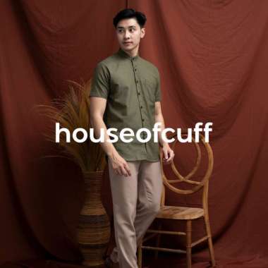 Houseofcuff Baju Kemeja Lengan Pendek Pria Hijau Army L