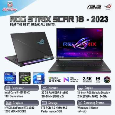 ASUS ROG STRIX SCAR 18 G834JZ I9-13980HX 32GB 1TB RTX 4080 12GB 240HZ