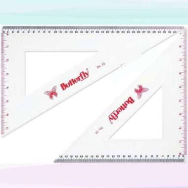 Mistar/ Penggaris Plastik Segitiga Set No 12 Butterfly