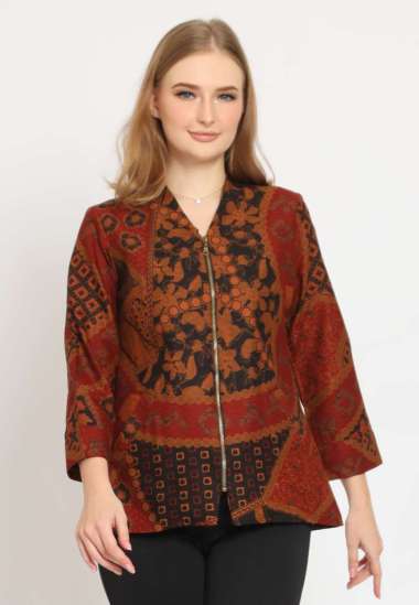 Arjuna Weda Blouse Batik Modern 30 18B272073 - Merah Bata S