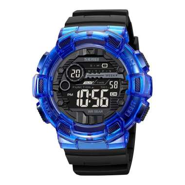 Jam Tangan Pria SKMEI 2110BU Men Black Digital Dial Black Polyurethane Strap [Machtwatch]