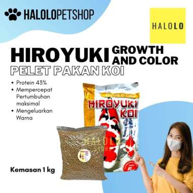 Pakan Koi HIROYUKI Growth and Color Protein Tinggi Kemasan 1 kg 8 mm