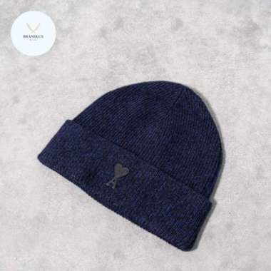 AMI PARIS Ami de coeur beanie - 100% Authentic - Aquamarine Navy
