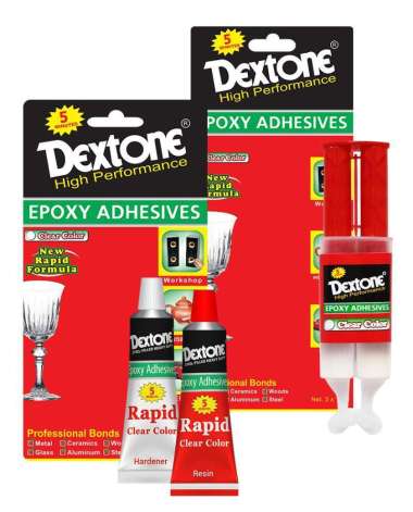Dextone Lem Besi Epoxy Rapid Clear 2x15ml / Lem Campur / Lem Besi / Lem Kaca Rapid