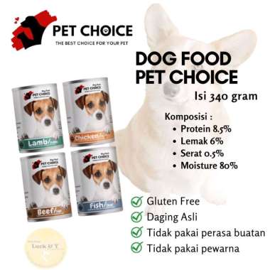 Dog Food Kaleng Pet Choice (340 gram) Lamb