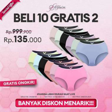 You’ve ( YouHave ) 12PCS Celana Dalam Wanita Panty Wanita CD Wanita Underwear Wanita 300072 Multicol