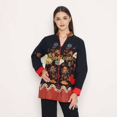 BLOUSE BATIK MODERN/BLOUSE MOTIF/ATASAN KATUN# BLOUSE WANITA ELEGAN// BLOUSE WANITA KANTORAN 567_RED