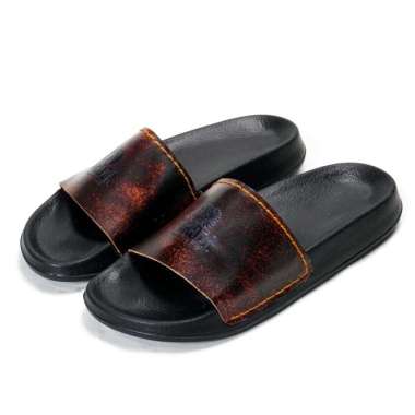 Verish Sandal Slide Pria Kulit Asli Soft Sole Sendal Ghoma Misty Fordza GMX01 Abuabu 39 Maroon