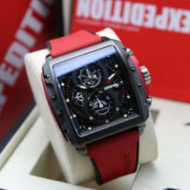 JAM TANGAN PRIA EXPEDITION E 6811 E6811 RUBBER ORIGINAL BLACK RED