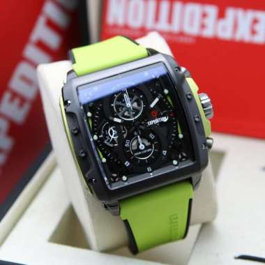 JAM TANGAN PRIA EXPEDITION E 6811 E6811 RUBBER ORIGINAL LIME GREEN