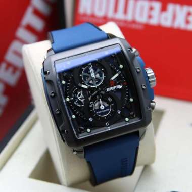 JAM TANGAN PRIA EXPEDITION E 6811 E6811 RUBBER ORIGINAL BLACK NAVY