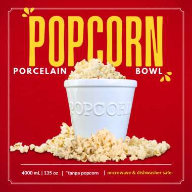 SOEBI ANTIQ - POPCORN Porcelain Bowl Microwave | Mangkok Keramik | Popcorn Bucket POPCORN - TEENSY