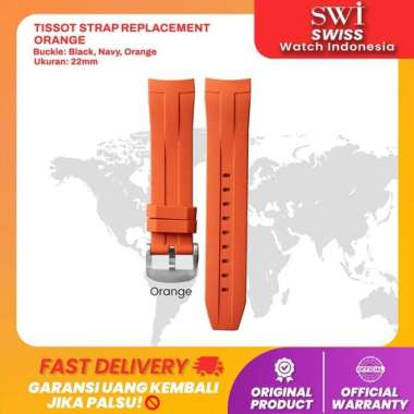 Tali Karet Strap Rubber Jam Tangan Tissot Seastar 1000 2000 Automatic Orange