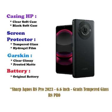 Sharp Aquos R8 Pro 2023 - 6.6 inch - Case - Screen Protector - Battery - Dll Hydrogel
