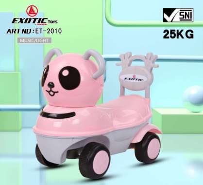 MAINAN ANAK RIDE ON KEPALA PANDA EXOTIC ET 2010 / TOLOCAR PANDA Merah Muda
