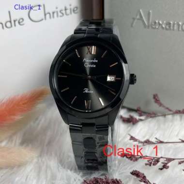 Original 100%!! Alexandre Christie Wanita AC 2840 / AC2840 Full Black Garansi Resmi 1 tahun